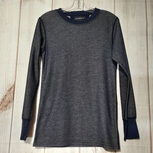 Magellan Waffle Shirt Men's Size Medium‎ Gray Crew Neck Long Sleeve Pullover